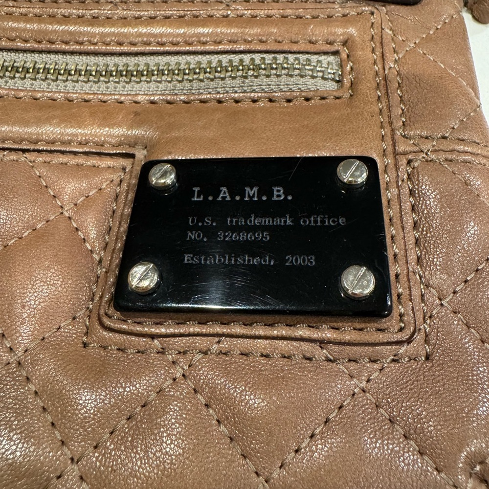 L.A.M.B. Brown Quilted Clutch